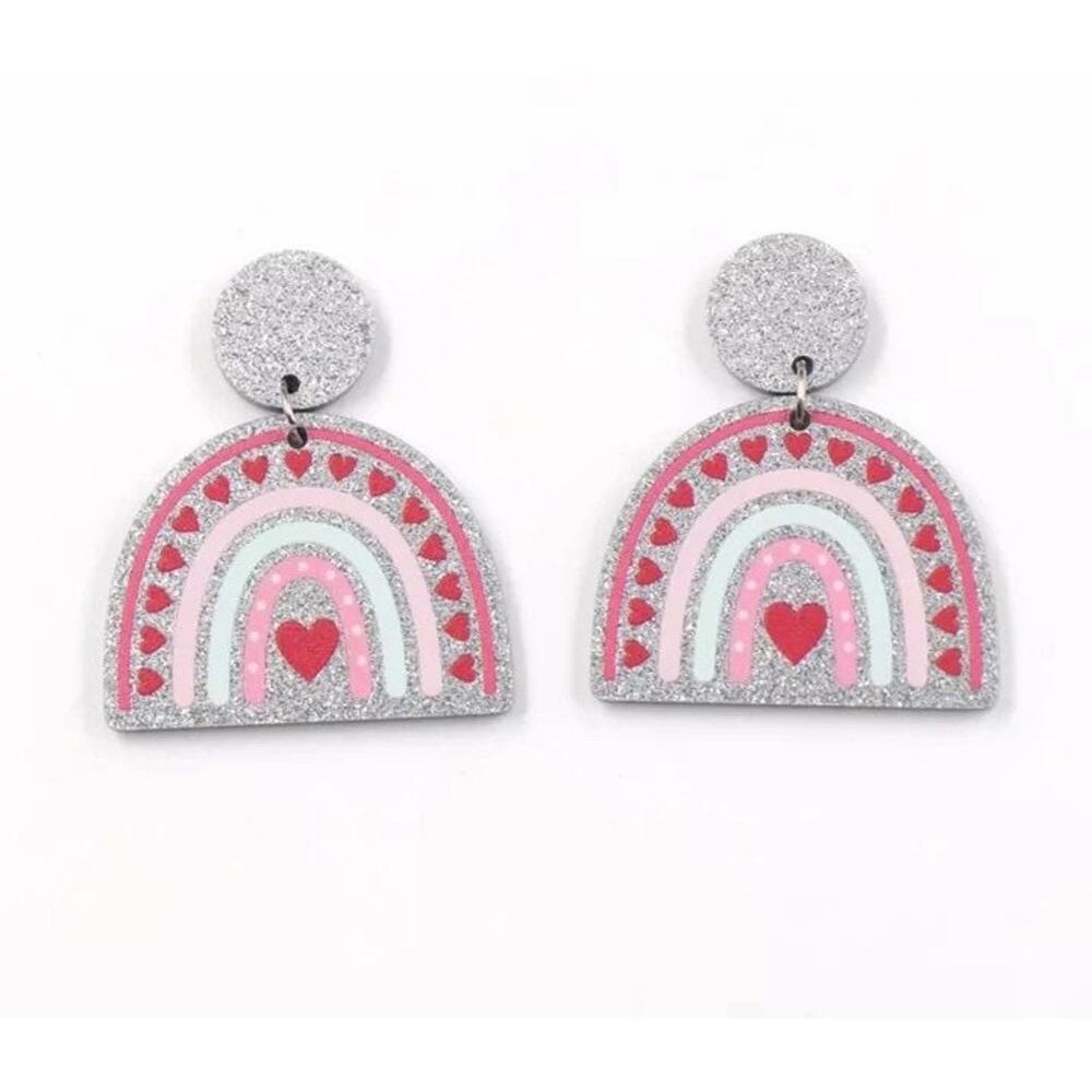 Rainbow Heart Earrings